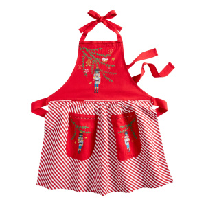 Red And White Striped Nutcracker Apron