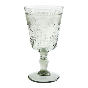 Debutante Smoke Gray Pressed Goblet