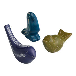 Soapstone Bird Decor Set of 3