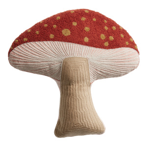 Terracotta And Taupe Mushroom Shaped Throw Pillow