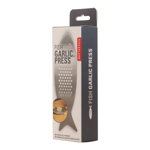 Kikkerland Stainless Steel Fish Garlic Press
