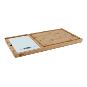 Dexas Prep and Weigh Bamboo Cutting Board with Digital Scale