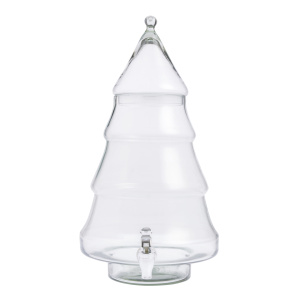 Blown Glass Christmas Tree Figural Drink Dispenser