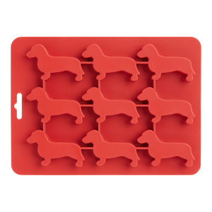 Joie Red Silicone Doxie Dog Shaped Ice Tray 2 Pack