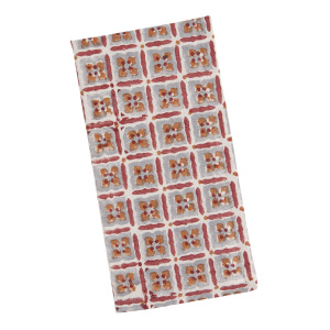 Rose And Blue Block Print Geo Napkin Set of 4