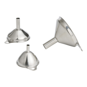 Mini Stainless Steel Nesting Spice Funnels 3 Piece Set