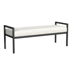 Eugene Black Metal Modern Industrial Upholstered Bench