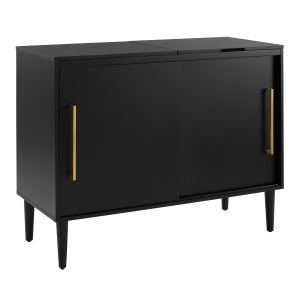 Fowler Wood Mid Century Media Stand with Record Storage