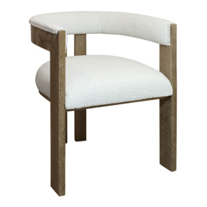 Banjar Curved Down Filled Linen Upholstered Dining Chair