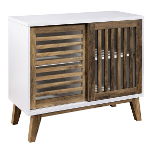Padang Two Tone Slatted Sliding Door Storage Cabinet