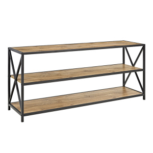 Lugano X Frame Console Table with Shelves