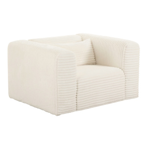Amos Oversized Cream Corduroy Upholstered Chair