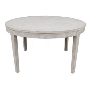 Indio Round Whitewash Reclaimed Pine Wood Dining Table